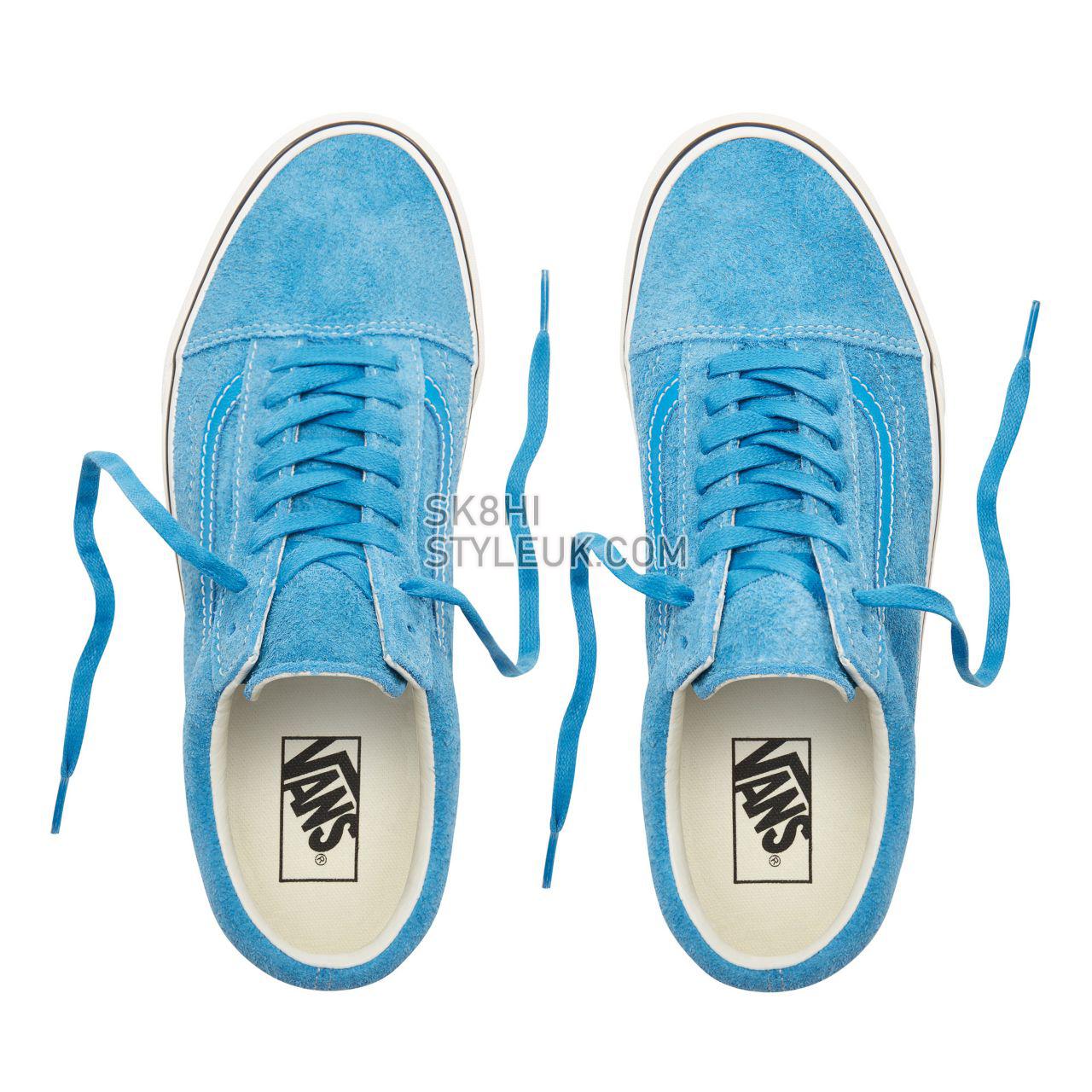 Vans Hairy Suede Old Skool Classic Mens Womens - (Hairy Suede) Indigo Bunting/Snow White VN0A38G1UNH Shoes