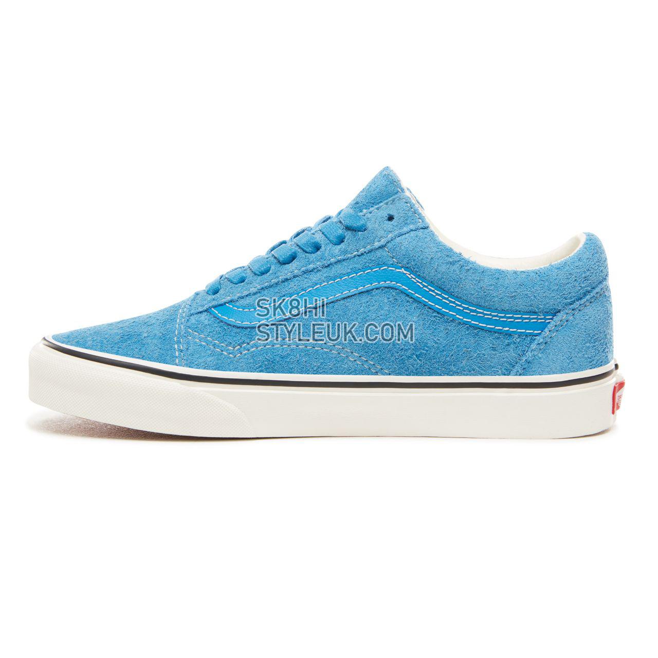 Vans Hairy Suede Old Skool Classic Mens Womens - (Hairy Suede) Indigo Bunting/Snow White VN0A38G1UNH Shoes