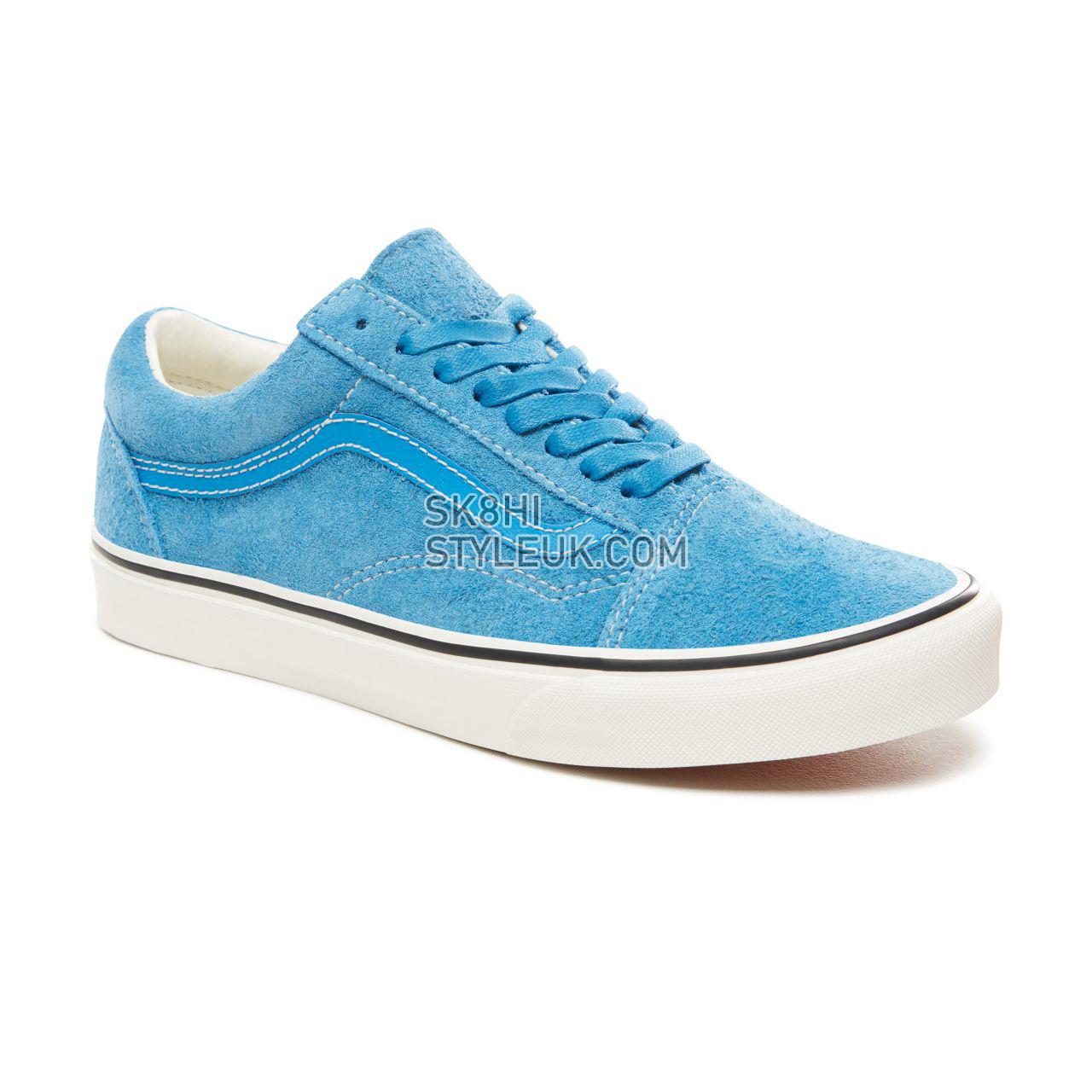 Vans Hairy Suede Old Skool Classic Mens Womens - (Hairy Suede) Indigo Bunting/Snow White VN0A38G1UNH Shoes