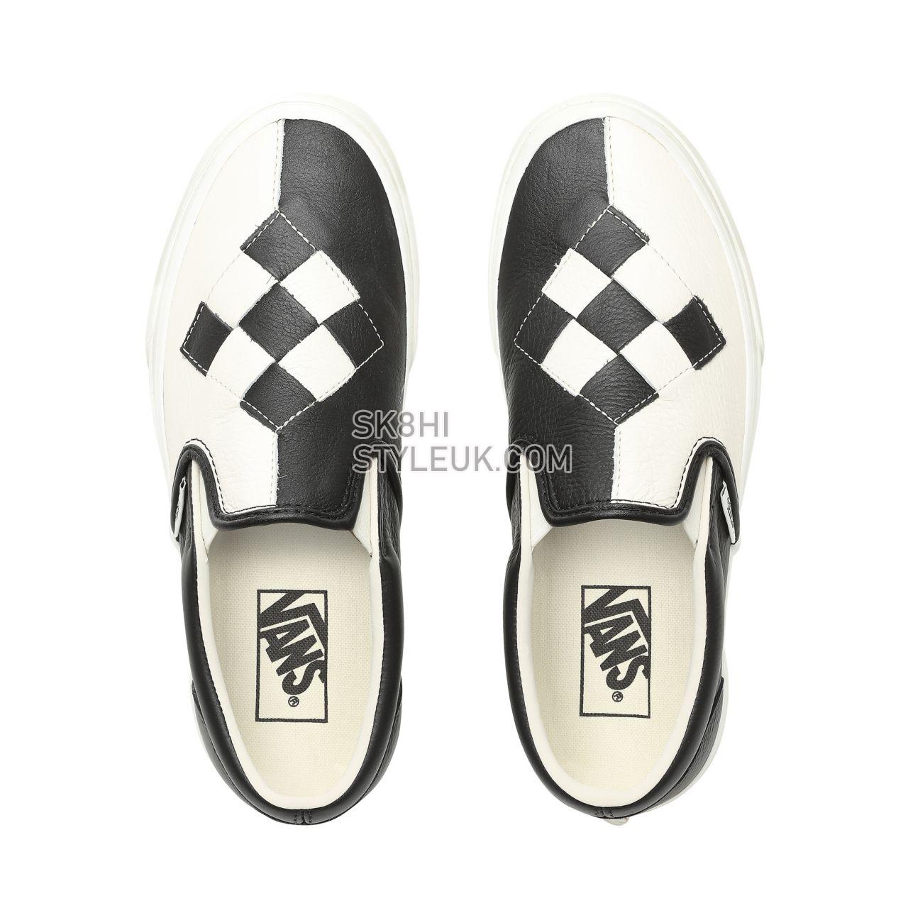 Vans Woven Leather Slip-On Classic Womens - (Woven Leather) Checkerboard/Snow White VN0A38F7VMW Shoes