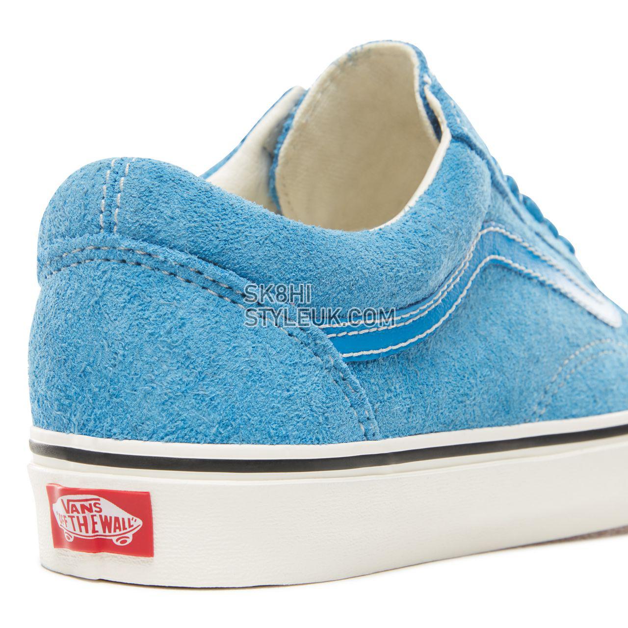 Vans Hairy Suede Old Skool Classic Mens Womens - (Hairy Suede) Indigo Bunting/Snow White VN0A38G1UNH Shoes