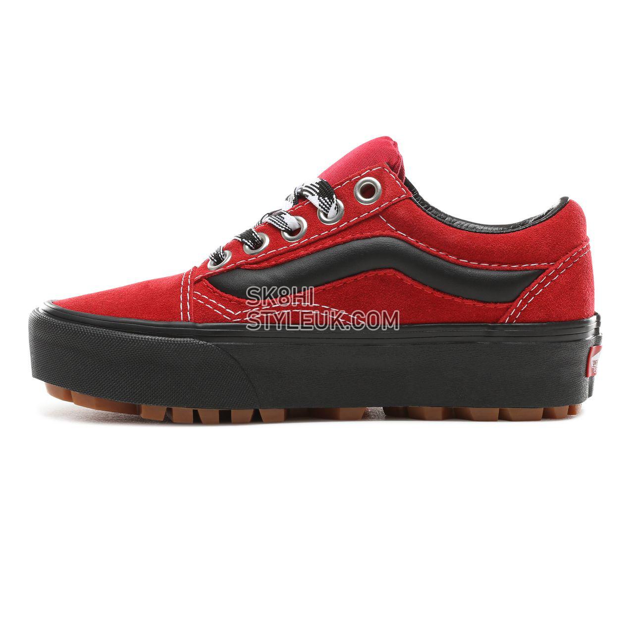 Vans 90s Retro Old Skool Lug Platform Classic Womens - (90S Retro) Chili Pepper/Black VN0A3WLXVRX Shoes