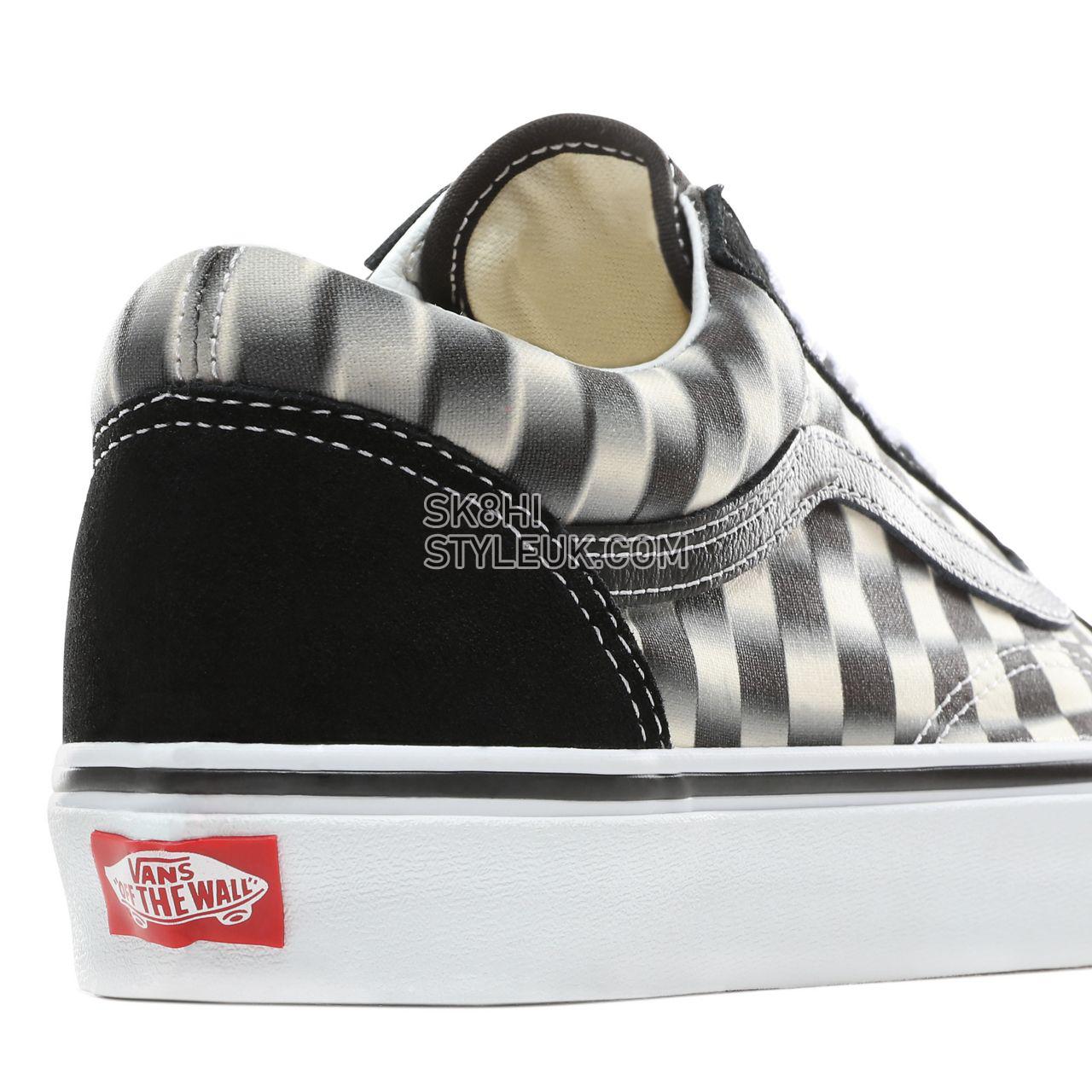 Vans Blur Check Old Skool Classic Mens Womens - (Blur Check) Black/Classic White VN0A38G1VJM Shoes