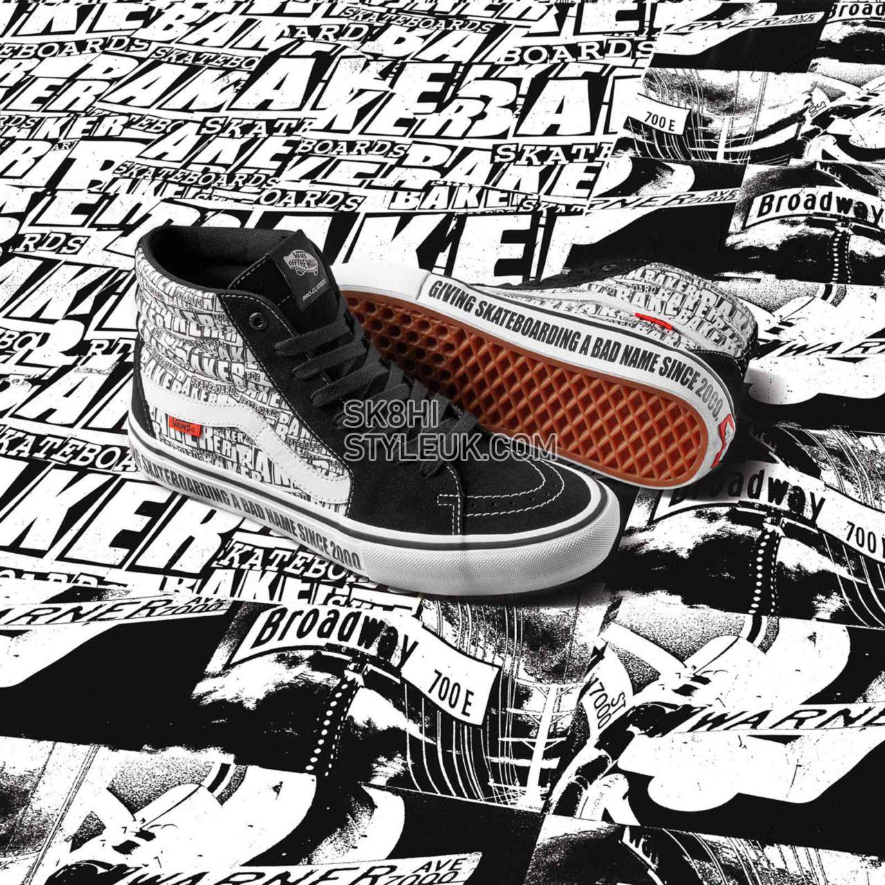 Vans x Baker Sk8-Hi Pro Classic Mens Womens - (Baker) Black/White VN0A45JDV0B Shoes