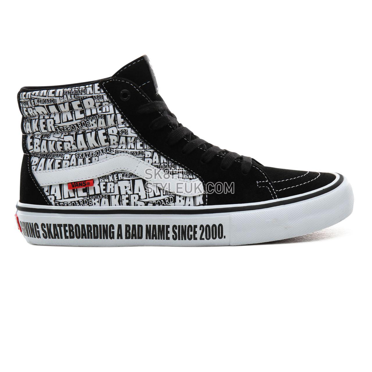 Vans x Baker Sk8-Hi Pro Classic Mens Womens - (Baker) Black/White VN0A45JDV0B Shoes