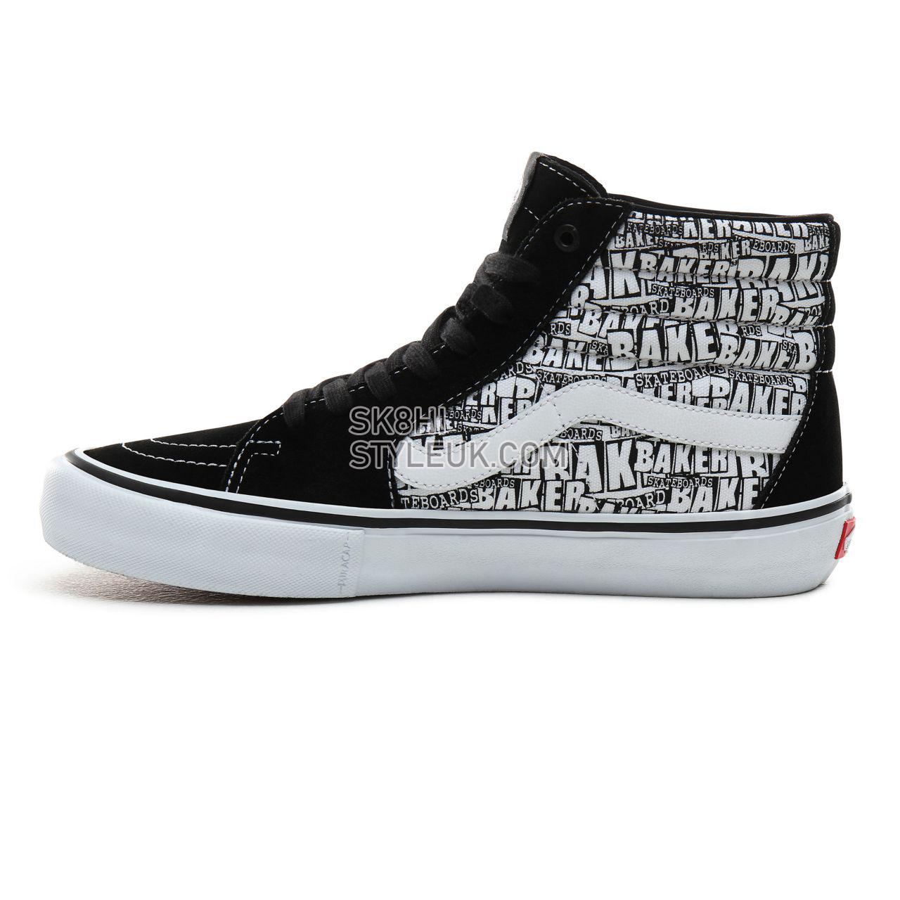 Vans x Baker Sk8-Hi Pro Classic Mens Womens - (Baker) Black/White VN0A45JDV0B Shoes