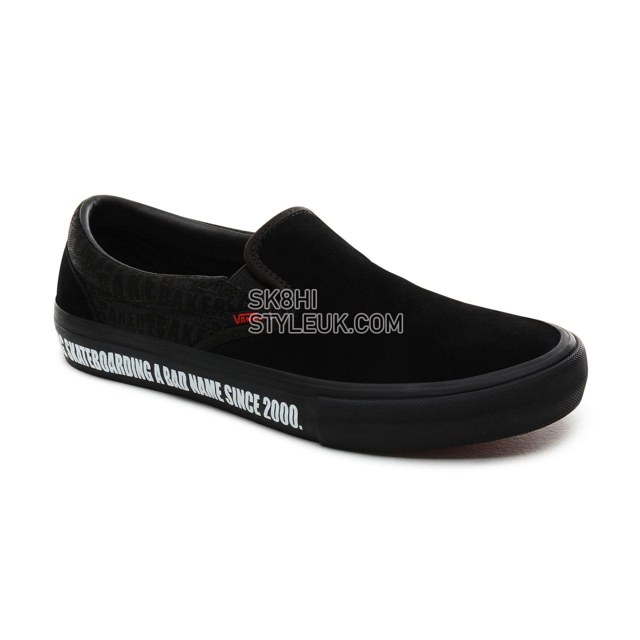 Vans x Baker Slip-On Pro Classic Mens Womens - (Baker) Black/Black/Red VN0A347VV0H Shoes