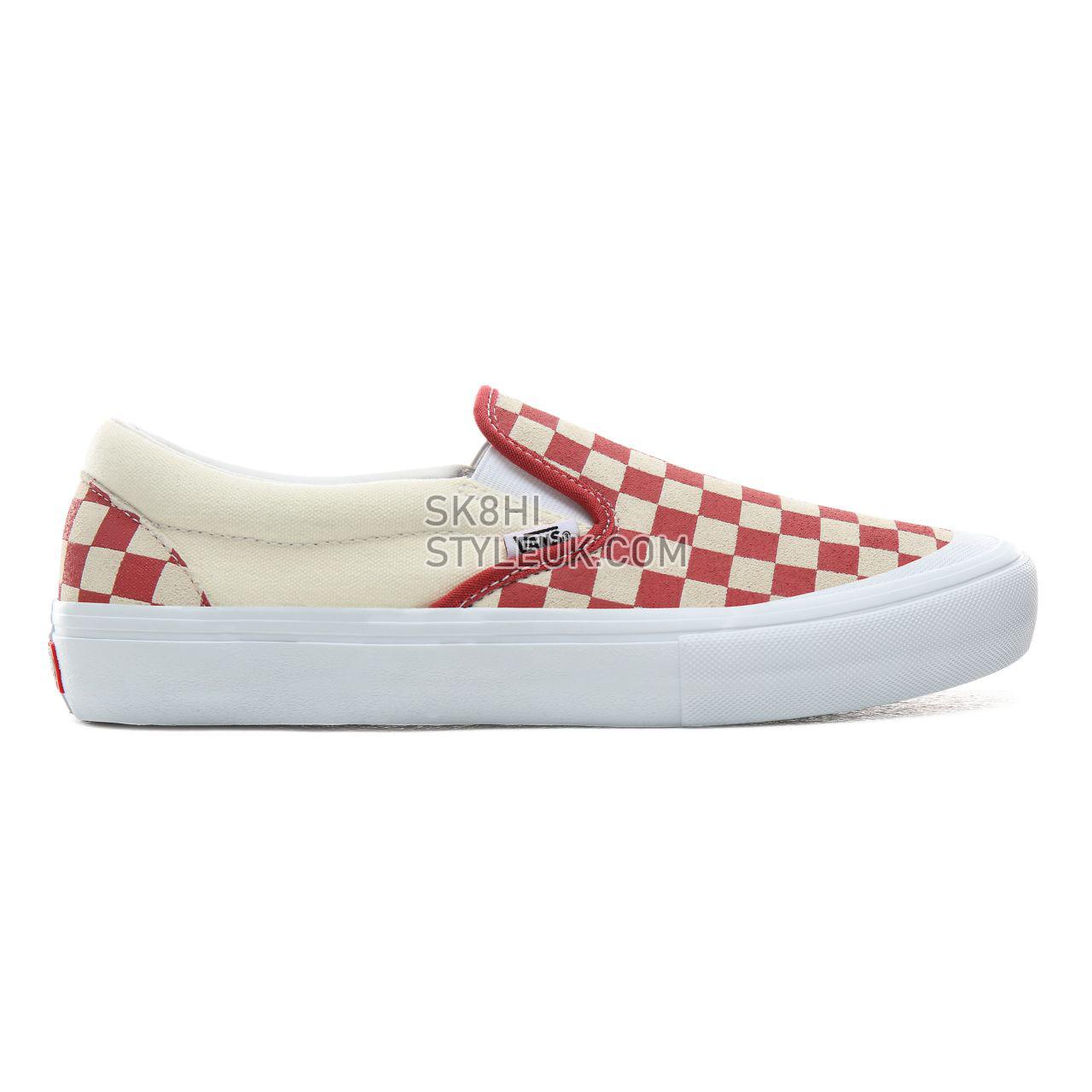 Vans Checkerboard Slip-On Pro Classic Mens Womens - (Checkerboard) Mineral Red VN0A347VV0I Shoes