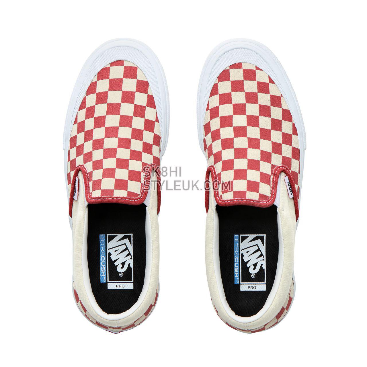 Vans Checkerboard Slip-On Pro Classic Mens Womens - (Checkerboard) Mineral Red VN0A347VV0I Shoes