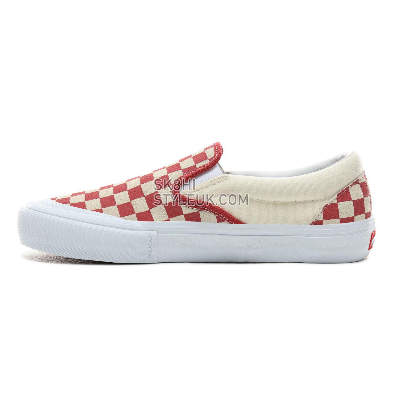 Vans Checkerboard Slip-On Pro Classic Mens Womens - (Checkerboard) Mineral Red VN0A347VV0I Shoes