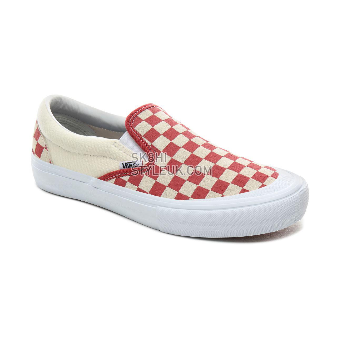 Vans Checkerboard Slip-On Pro Classic Mens Womens - (Checkerboard) Mineral Red VN0A347VV0I Shoes