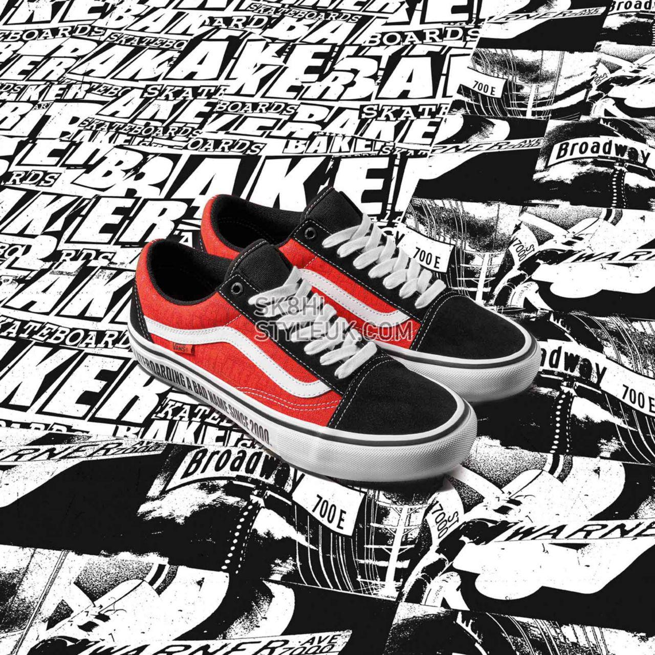 Vans x Baker Old Skool Pro Classic Mens Womens - (Baker) Black/White/Red VN0A45JCUZV Shoes