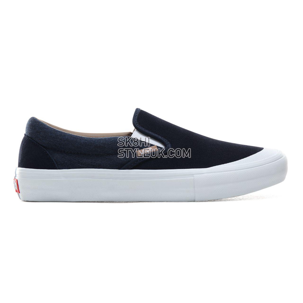 Vans Twill Slip-On Pro Classic Mens Womens - (Twill) Dress Blues/Portabella VN0A347VUZ0 Shoes