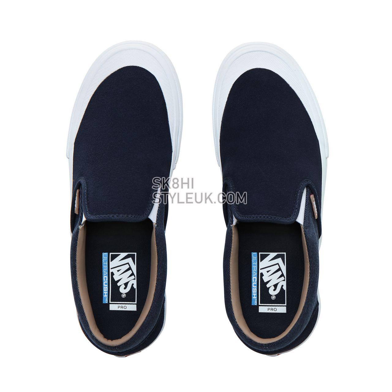 Vans Twill Slip-On Pro Classic Mens Womens - (Twill) Dress Blues/Portabella VN0A347VUZ0 Shoes