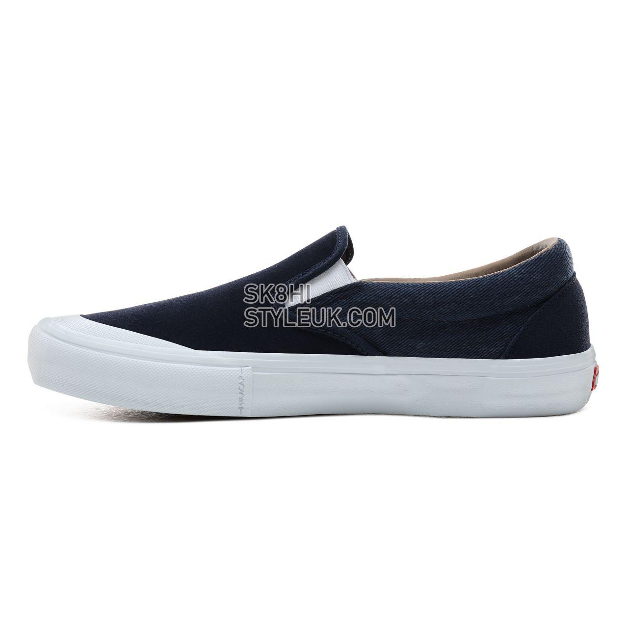 Vans Twill Slip-On Pro Classic Mens Womens - (Twill) Dress Blues/Portabella VN0A347VUZ0 Shoes