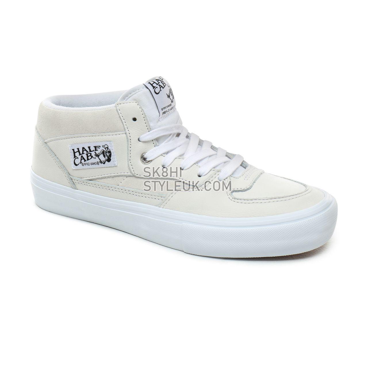 Vans Leather Half Cab Pro Classic Mens Womens - (Leather) White VN0A38CP1EF Shoes