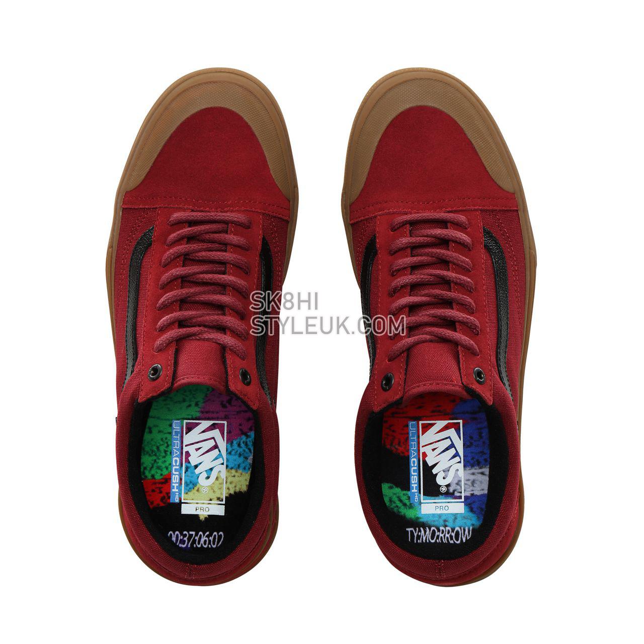 Vans Ty Morrow Old Skool Pro BMX Mens Womens - (Ty Morrow) Biking Red/Gum VN0A45JUUZX Shoes