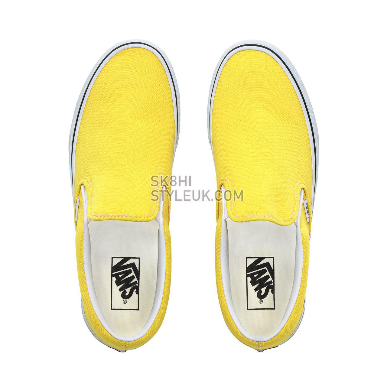 Vans Slip-On Classic Mens Womens - Vibrant Yellow/True White VN0A4BV3FSX Shoes