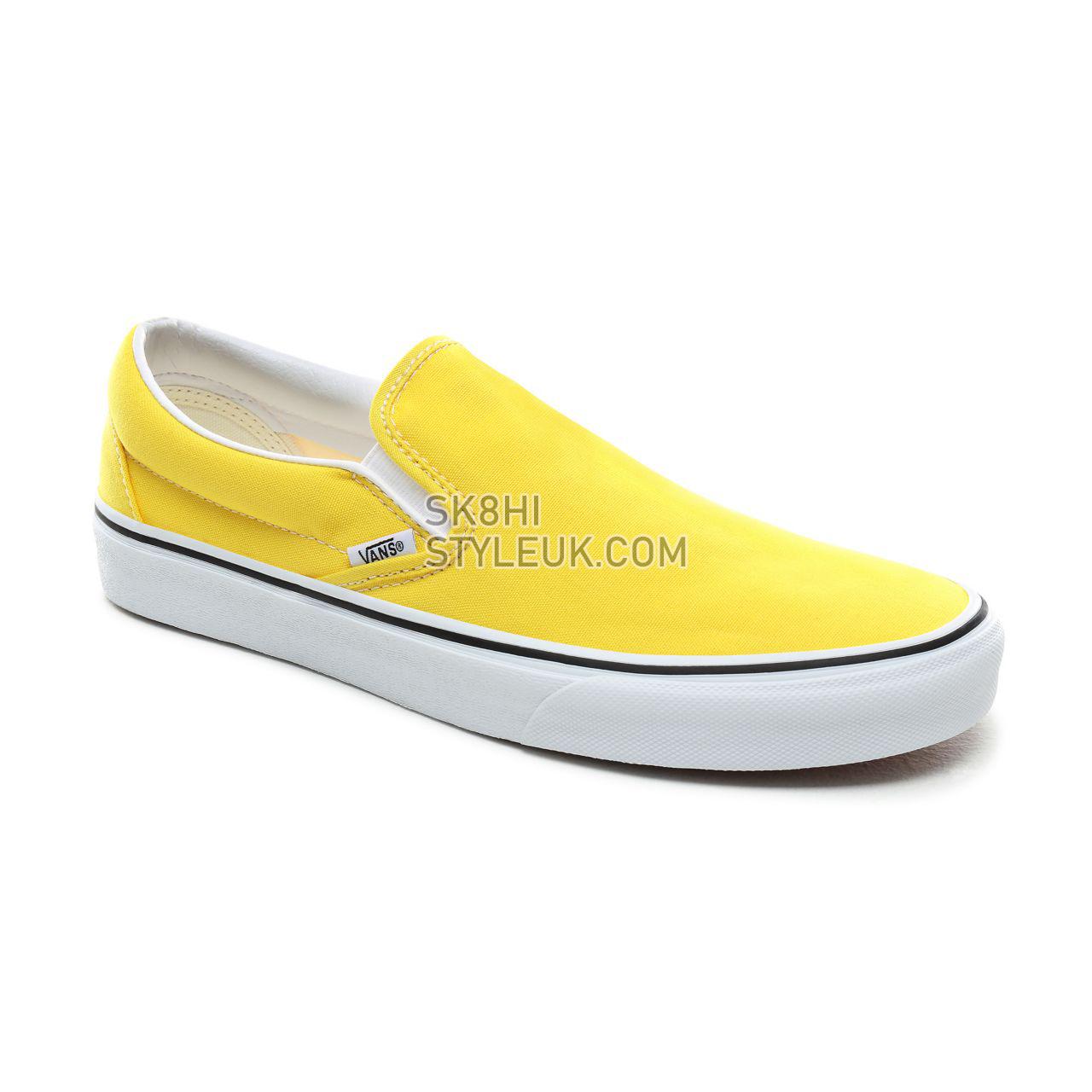 Vans Slip-On Classic Mens Womens - Vibrant Yellow/True White VN0A4BV3FSX Shoes