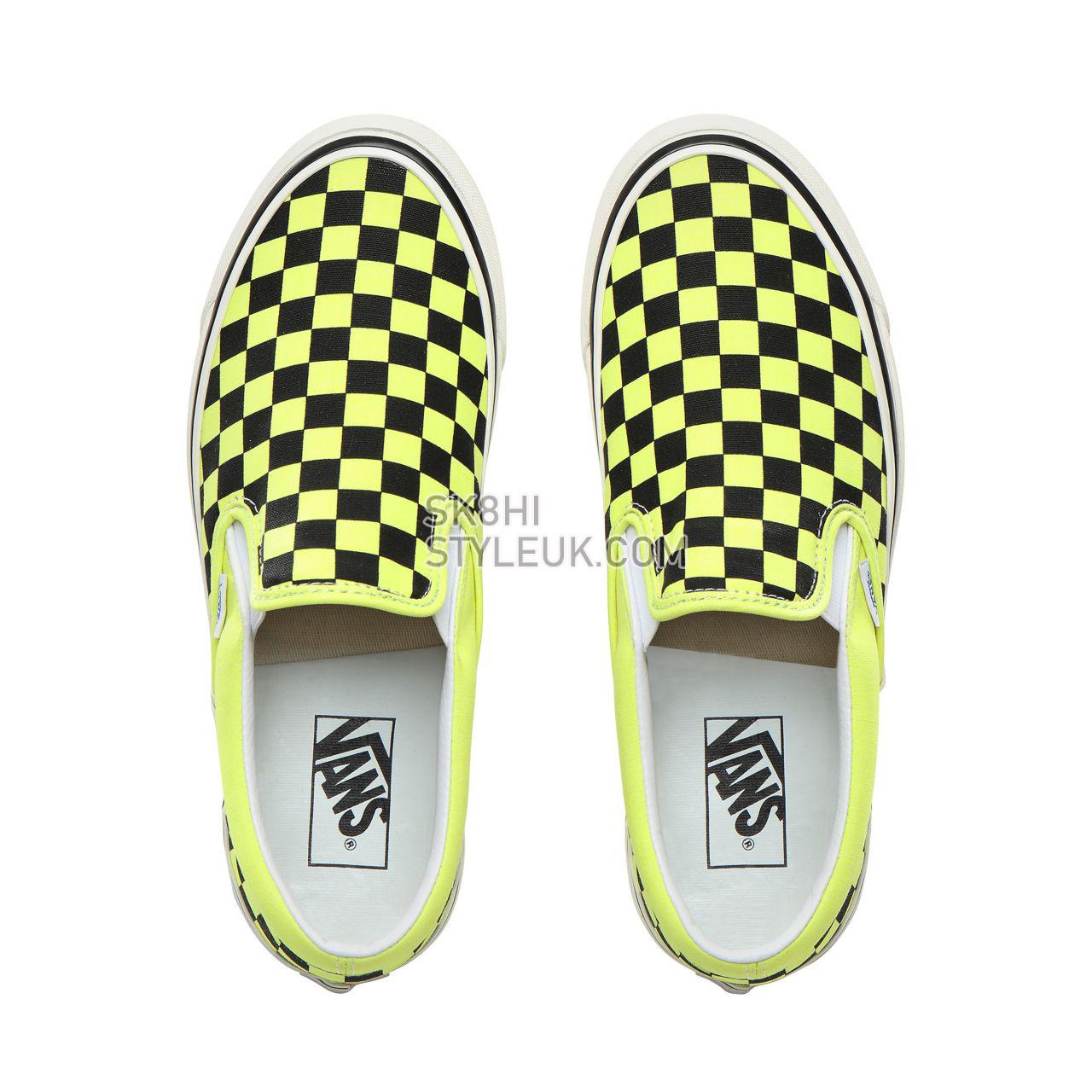 Vans Anaheim Factory Classic Slip-On 98 DX Classic Mens Womens - (Anaheim Factory) Og Yellow Neon/Checkerboard VN0A3JEXV9O Shoes