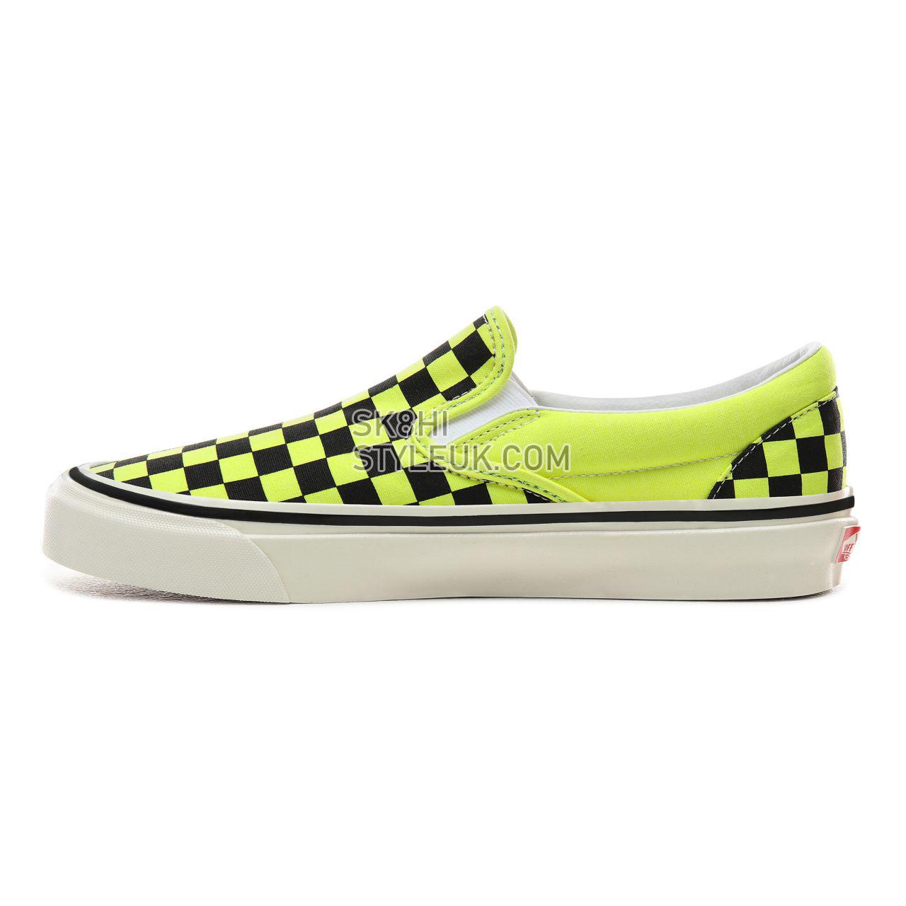 Vans Anaheim Factory Classic Slip-On 98 DX Classic Mens Womens - (Anaheim Factory) Og Yellow Neon/Checkerboard VN0A3JEXV9O Shoes