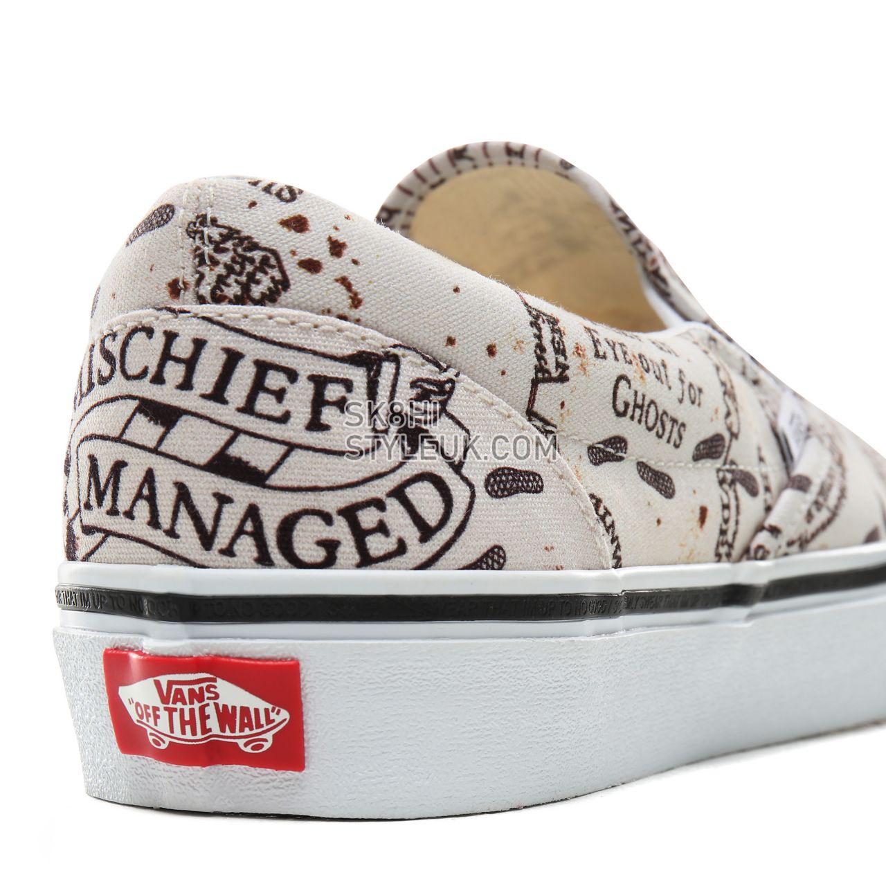 Vans x HARRY POTTER Marauders Map Slip-On Classic Mens Womens - (Harry Potter) Marauders Map/Classic White VN0A4BV3V3C Shoes