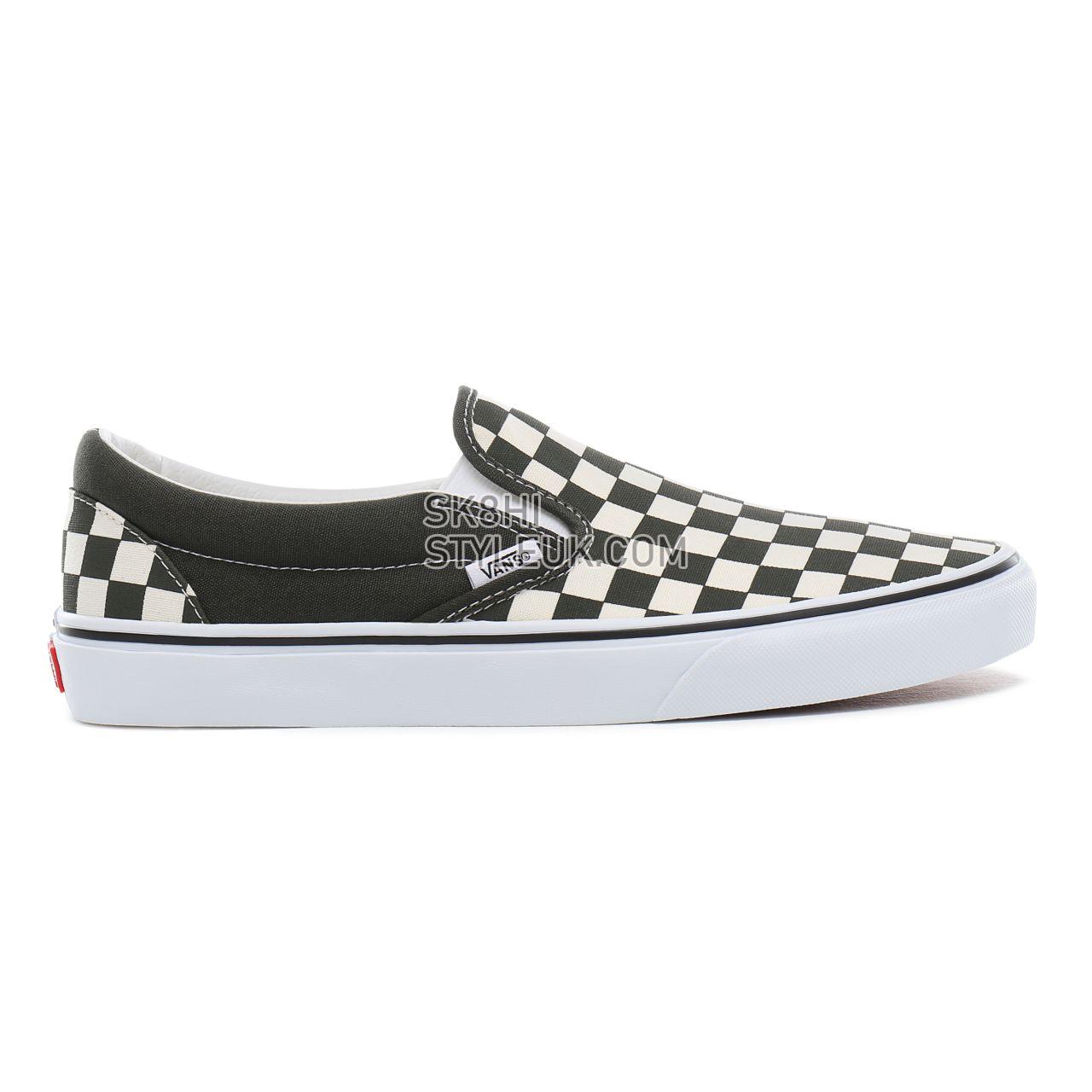 Vans Checkerboard Classic Slip-On Classic Mens Womens - (Checkerboard) forest night/true white VN0A4BV3TB4 Shoes