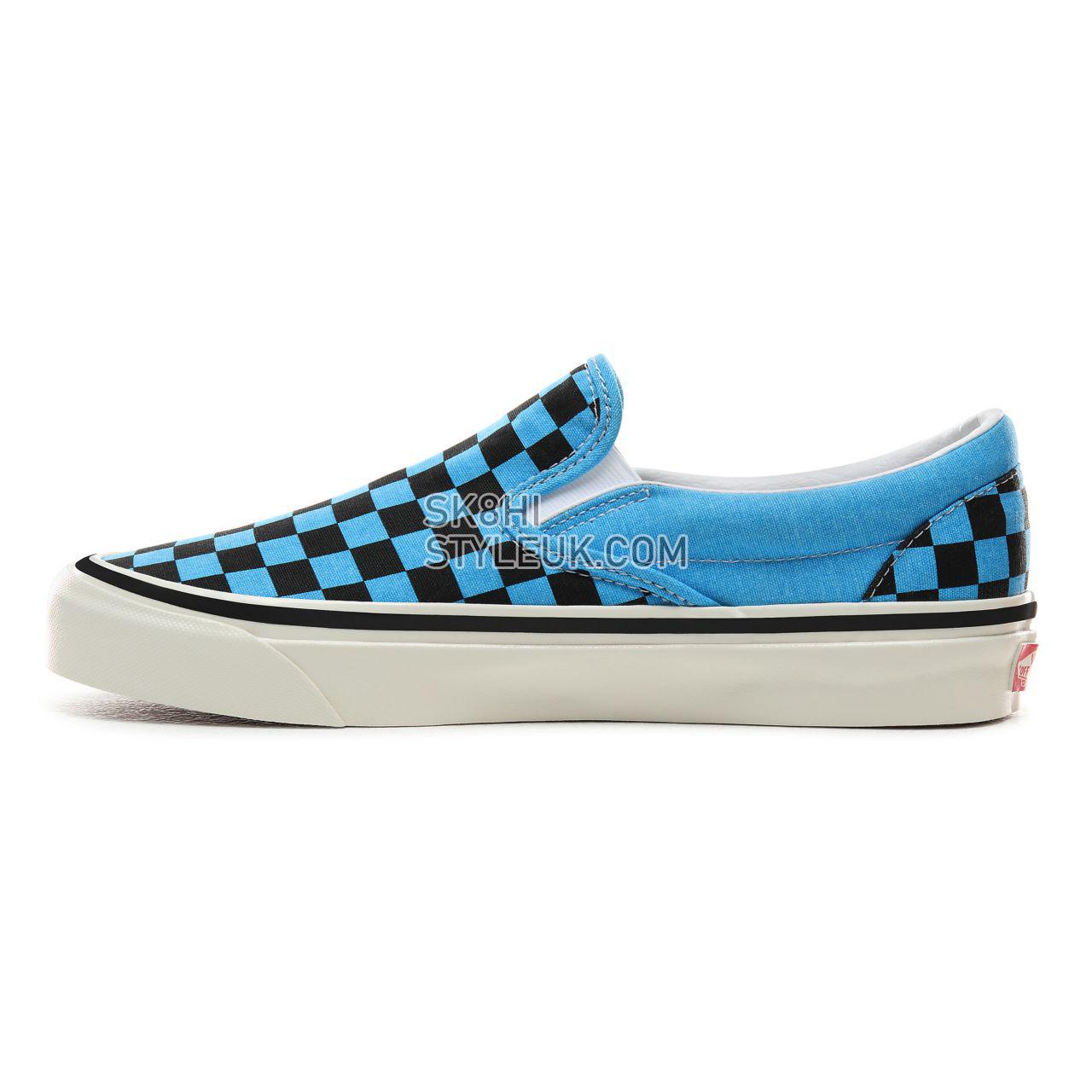 Vans Anaheim Factory Classic Slip-On 98 DX Classic Mens Womens - (Anaheim Factory) Og Blue Neon/Checkerboard VN0A3JEXV9L Shoes