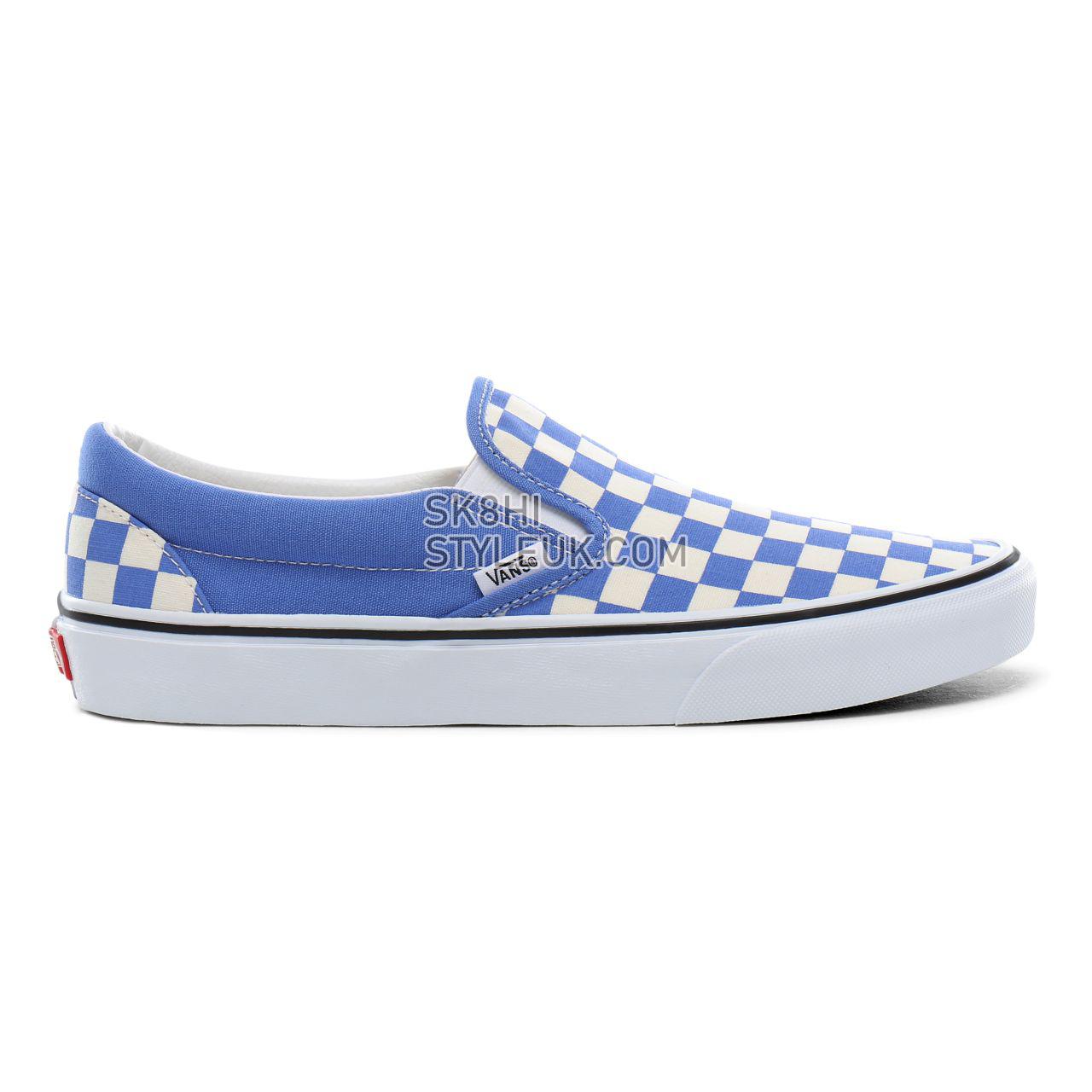 Vans Checkerboard Classic Slip-On Classic Mens Womens - (Checkerboard) ultramarine/true white VN0A4BV3TB6 Shoes