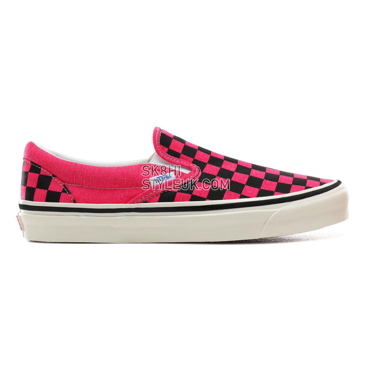 Vans Anaheim Factory Classic Slip-On 98 DX Classic Mens Womens - (Anaheim Factory) Og Pink Neon/Checkerboard VN0A3JEXV9N Shoes