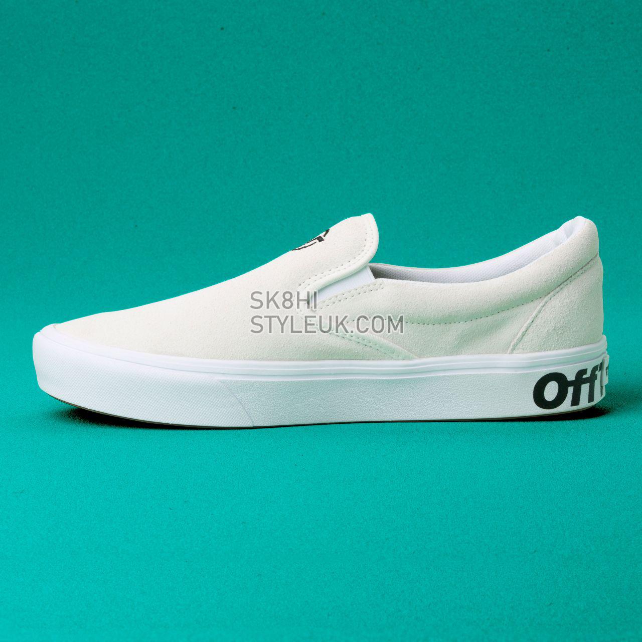 Vans Distort Comfycush Slip-On Classic Mens Womens - (Distort) Blanc/Black VN0A3WMDVX7 Shoes