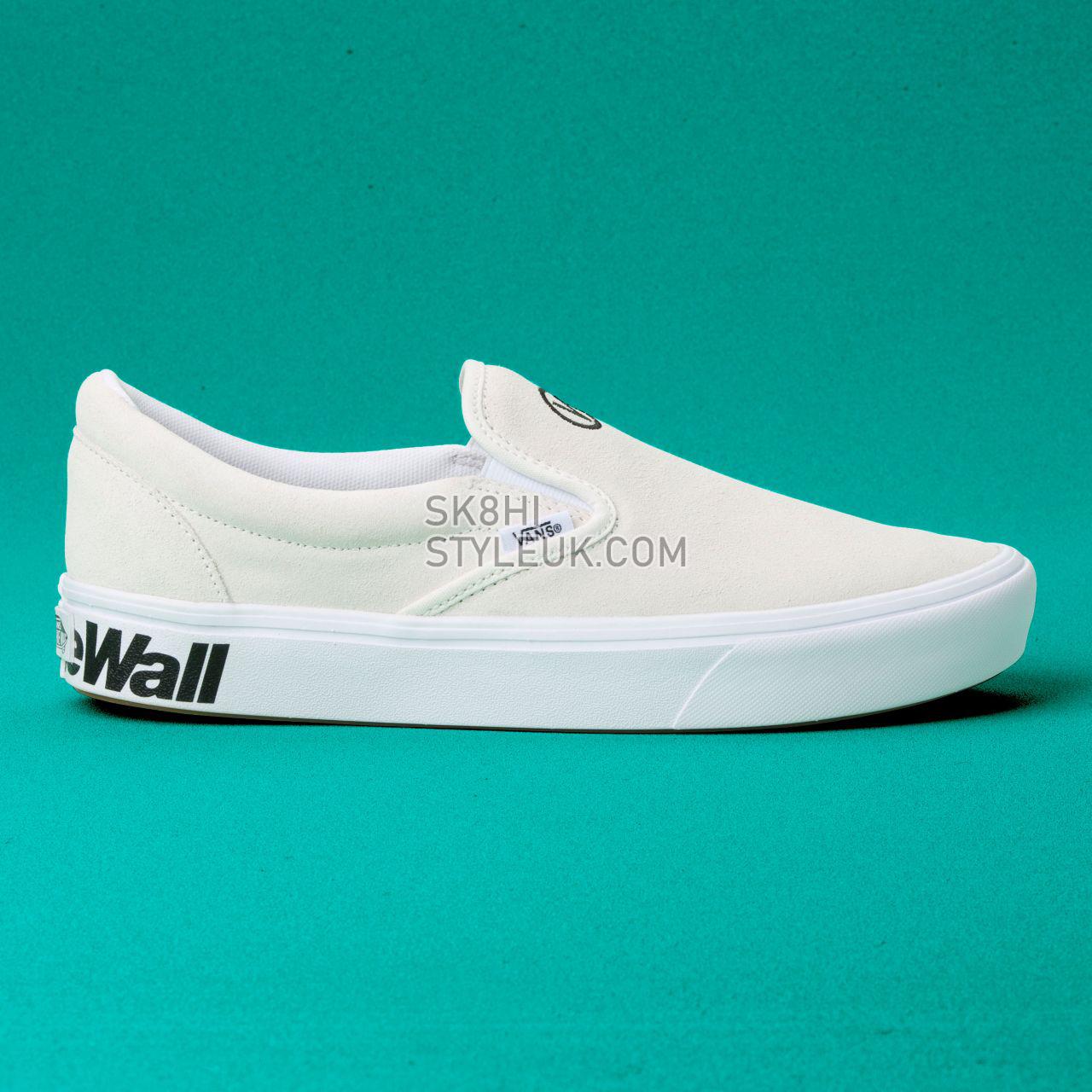 Vans Distort Comfycush Slip-On Classic Mens Womens - (Distort) Blanc/Black VN0A3WMDVX7 Shoes