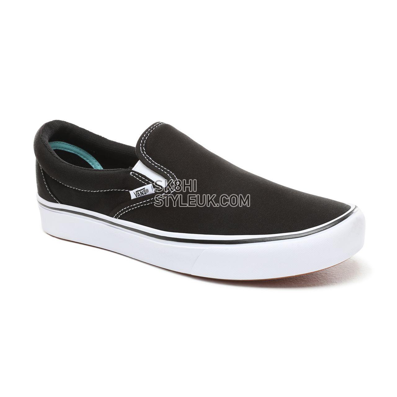 Vans Comfycush Slip-On Classic Mens Womens - (Classic) black/true white VN0A3WMDVNE Shoes