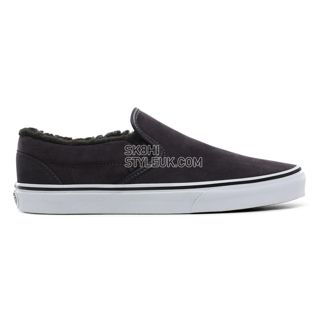 Vans Suede Sherpa Classic Slip-On Classic Mens Womens - (Suede Sherpa) obsidian/black VN0A4BV3TC1 Shoes