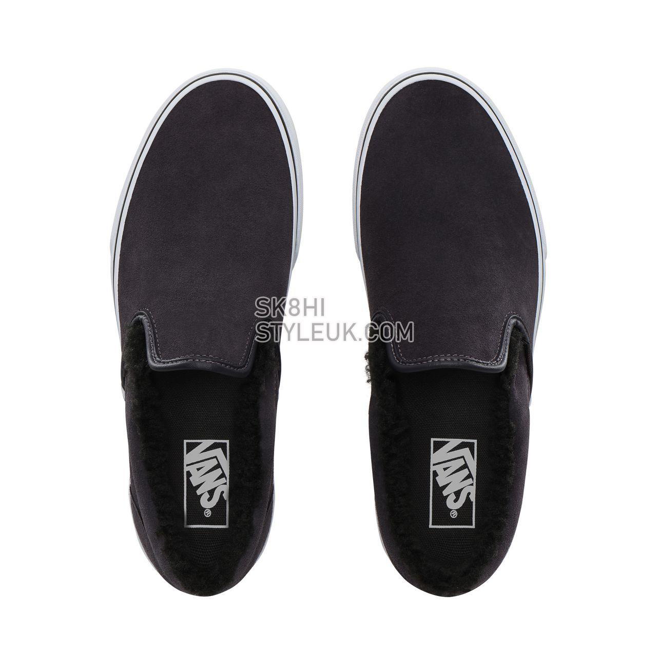 Vans Suede Sherpa Classic Slip-On Classic Mens Womens - (Suede Sherpa) obsidian/black VN0A4BV3TC1 Shoes