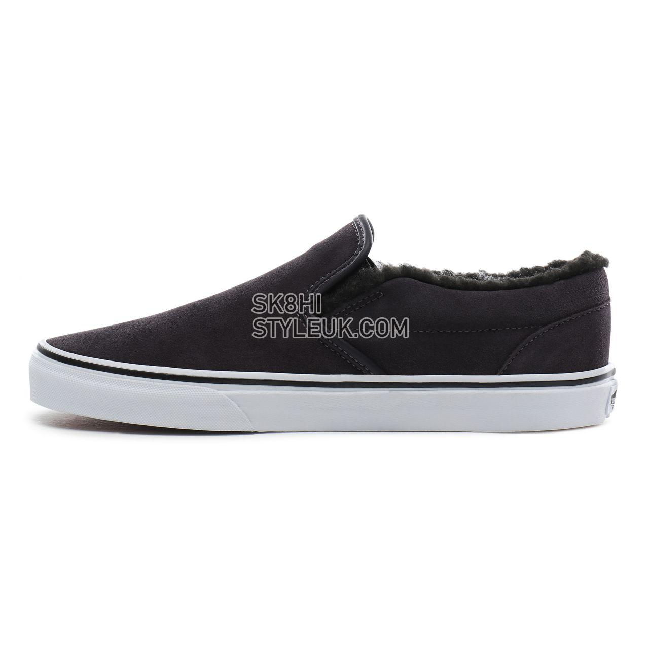 Vans Suede Sherpa Classic Slip-On Classic Mens Womens - (Suede Sherpa) obsidian/black VN0A4BV3TC1 Shoes