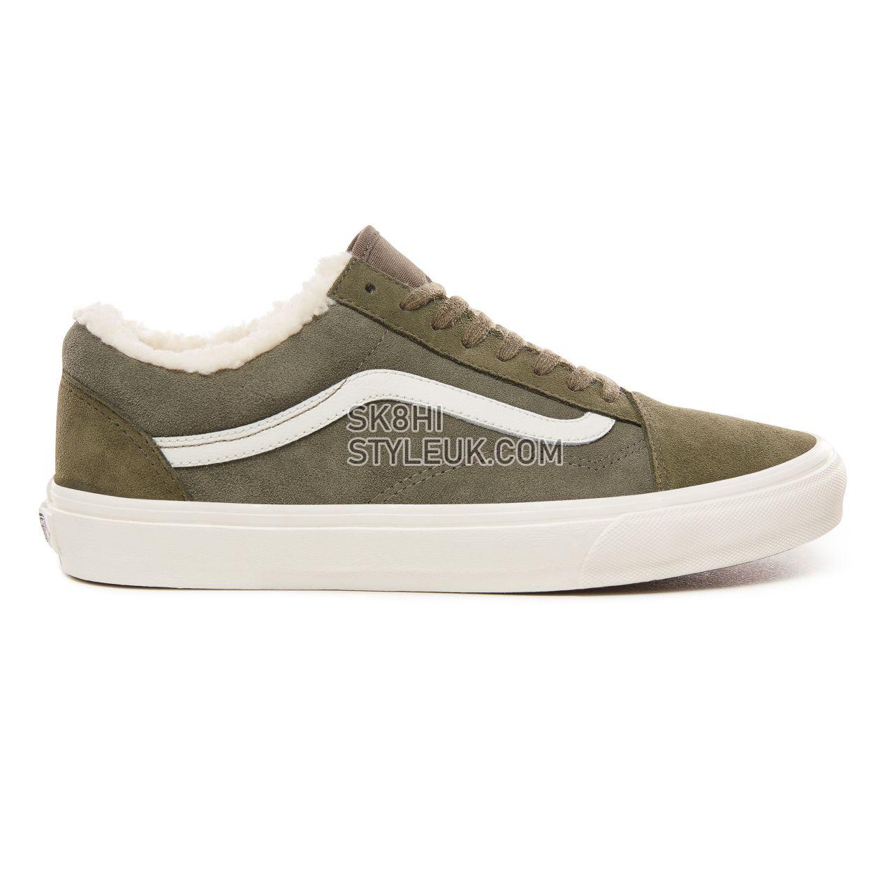 Vans Suede and Sherpa Old Skool Classic Mens Womens - (Suede/Sherpa) Grape Leaf/Dusty Olive VN0A38G1ULZ Shoes