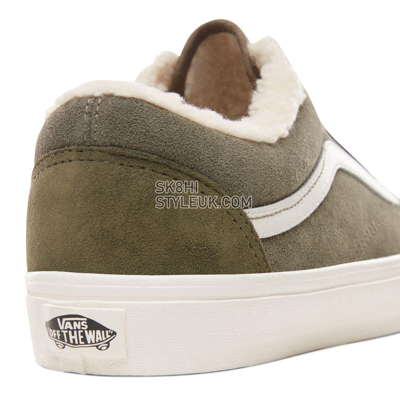 Vans Suede and Sherpa Old Skool Classic Mens Womens - (Suede/Sherpa) Grape Leaf/Dusty Olive VN0A38G1ULZ Shoes