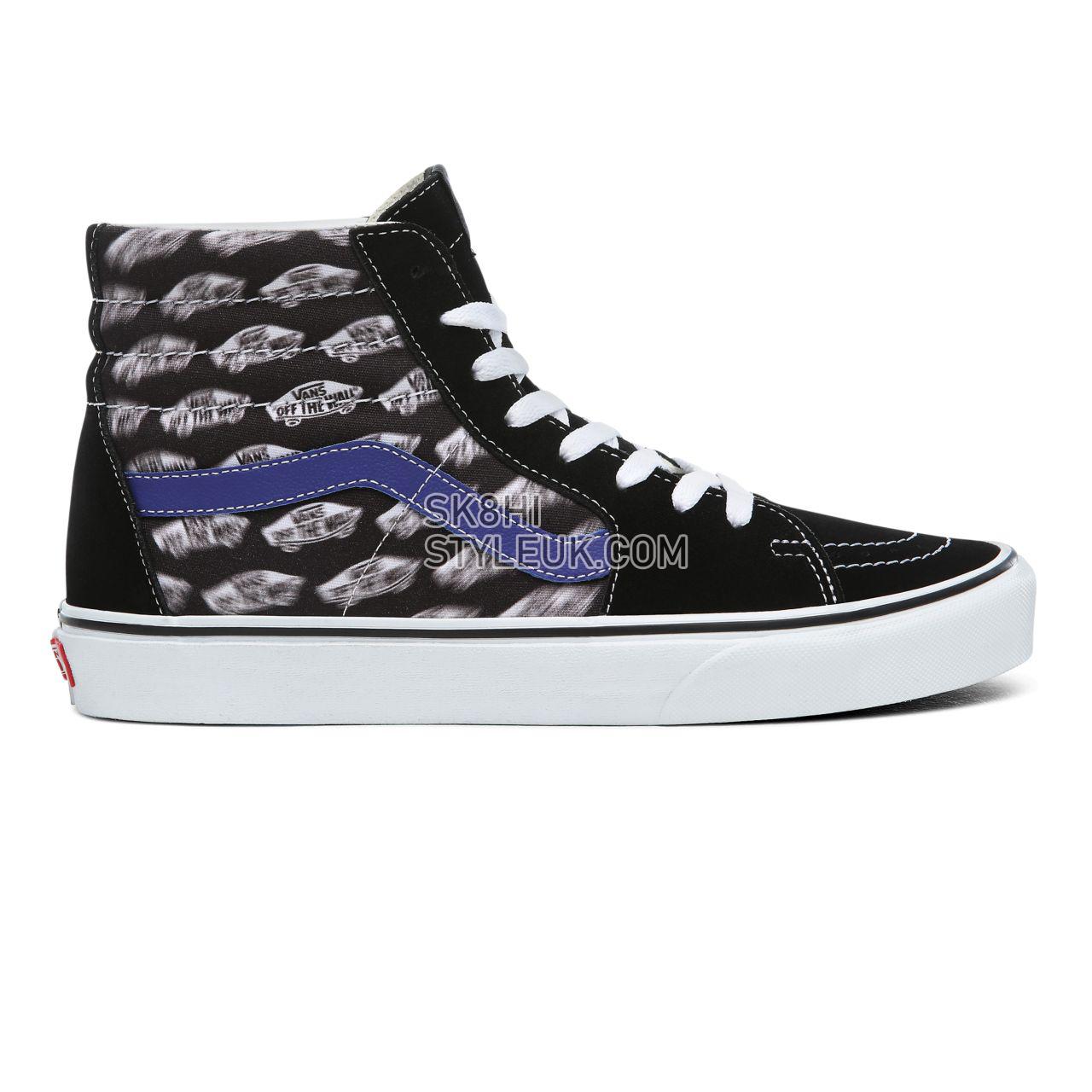 Vans Blur Boards SK8-Hi Classic Mens Womens - (Blur Boards) black/royal blue VN0A4BV6T2N Shoes