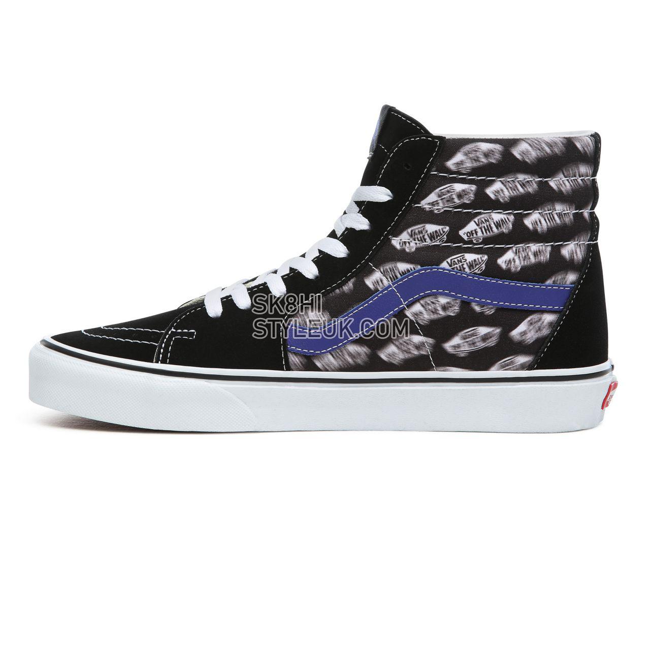 Vans Blur Boards SK8-Hi Classic Mens Womens - (Blur Boards) black/royal blue VN0A4BV6T2N Shoes