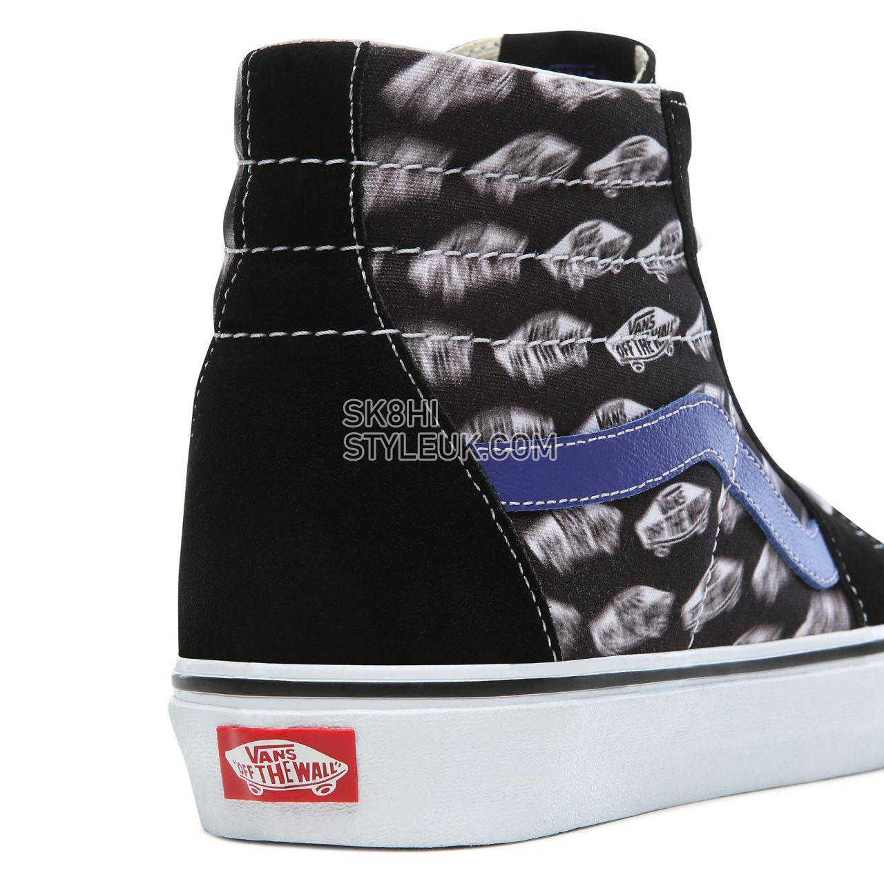 Vans Blur Boards SK8-Hi Classic Mens Womens - (Blur Boards) black/royal blue VN0A4BV6T2N Shoes