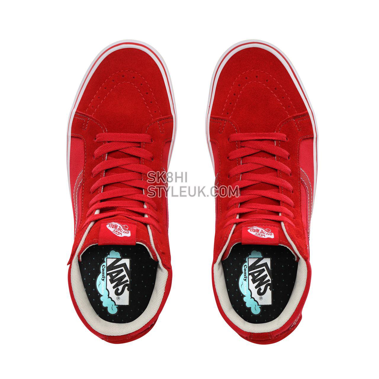 Vans Distort ComfyCush SK8-Hi Reissue Classic Mens Womens - (Distort) racing red/true white VN0A3WMCTFK Shoes