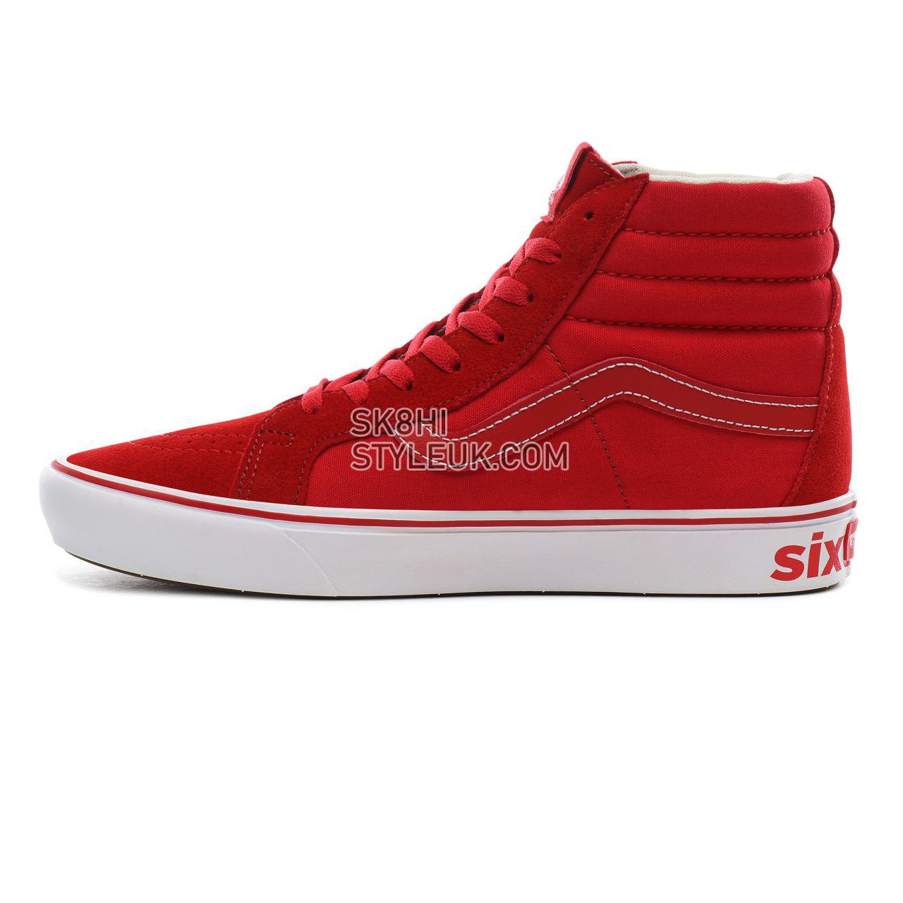 Vans Distort ComfyCush SK8-Hi Reissue Classic Mens Womens - (Distort) racing red/true white VN0A3WMCTFK Shoes