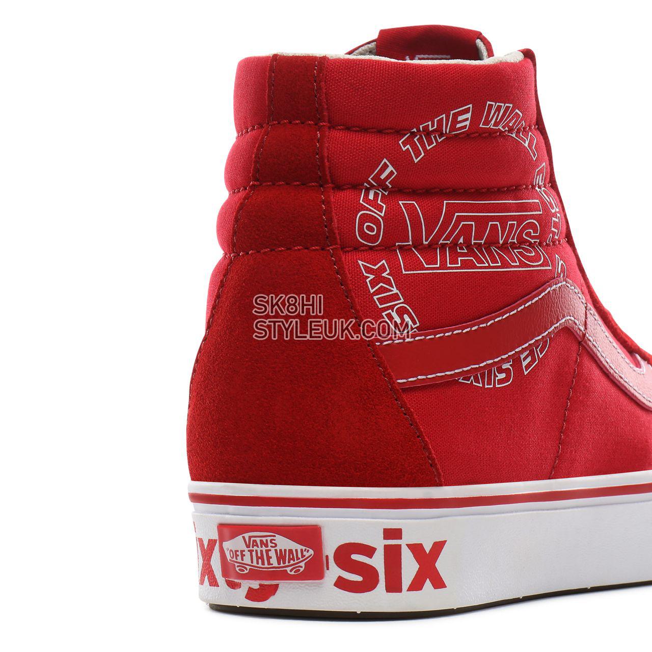 Vans Distort ComfyCush SK8-Hi Reissue Classic Mens Womens - (Distort) racing red/true white VN0A3WMCTFK Shoes