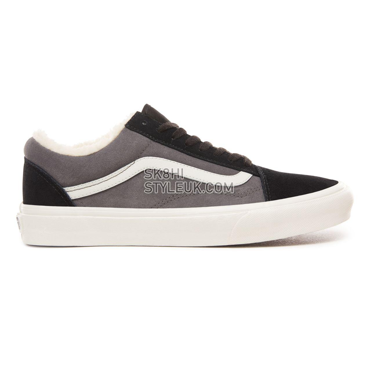 Vans Suede and Sherpa Old Skool Classic Mens Womens - (Suede/Sherpa) Black/Pewter VN0A38G1UPE Shoes