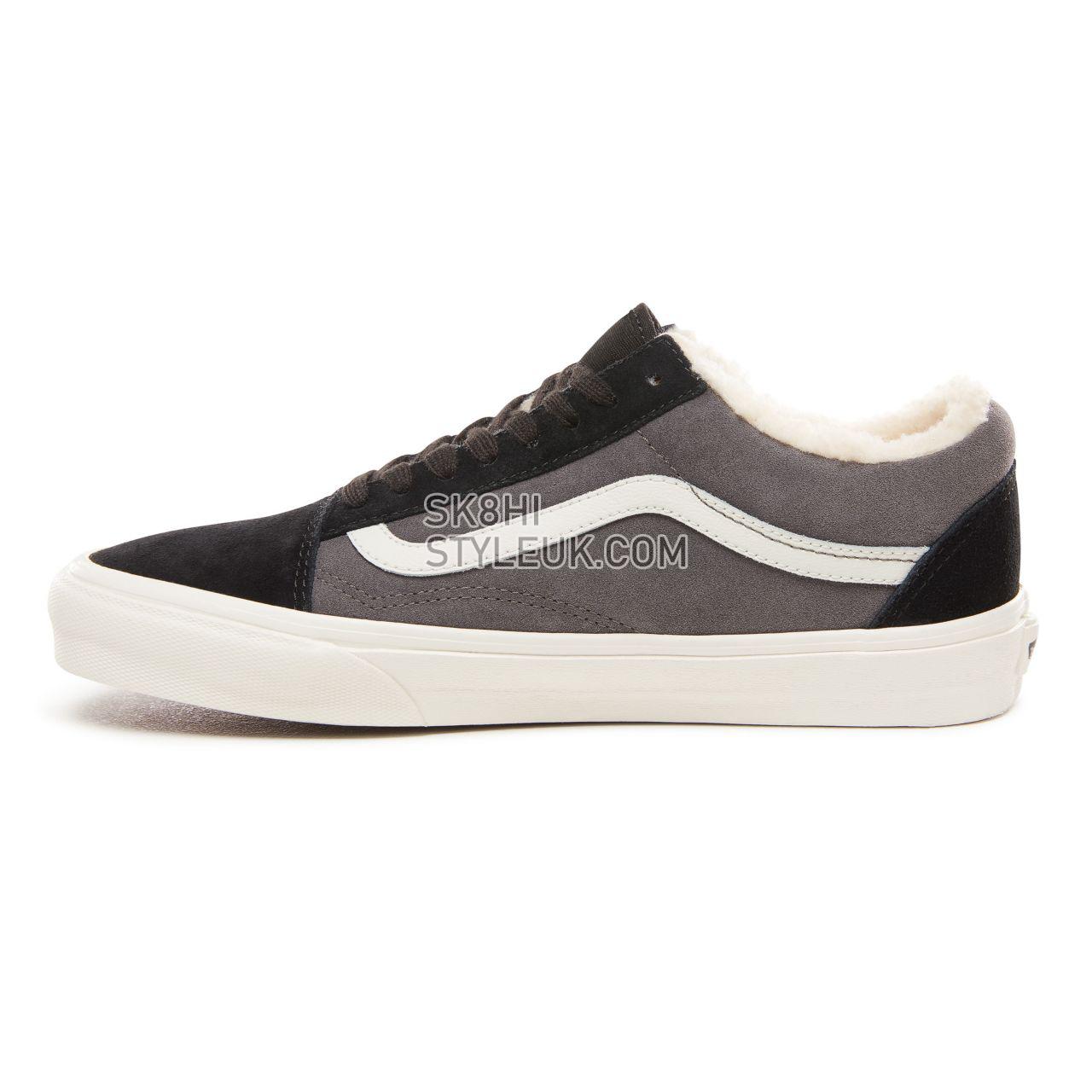 Vans Suede and Sherpa Old Skool Classic Mens Womens - (Suede/Sherpa) Black/Pewter VN0A38G1UPE Shoes