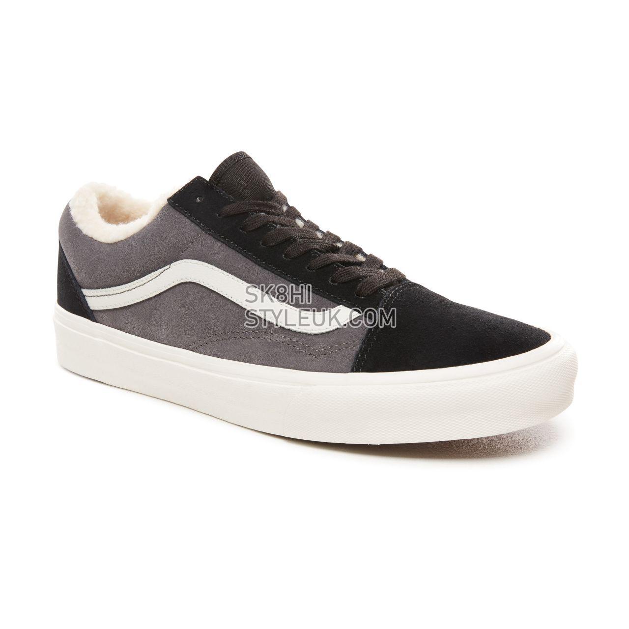 Vans Suede and Sherpa Old Skool Classic Mens Womens - (Suede/Sherpa) Black/Pewter VN0A38G1UPE Shoes