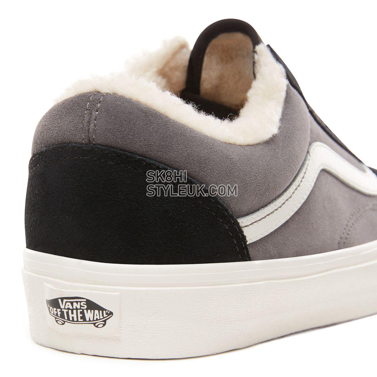 Vans Suede and Sherpa Old Skool Classic Mens Womens - (Suede/Sherpa) Black/Pewter VN0A38G1UPE Shoes