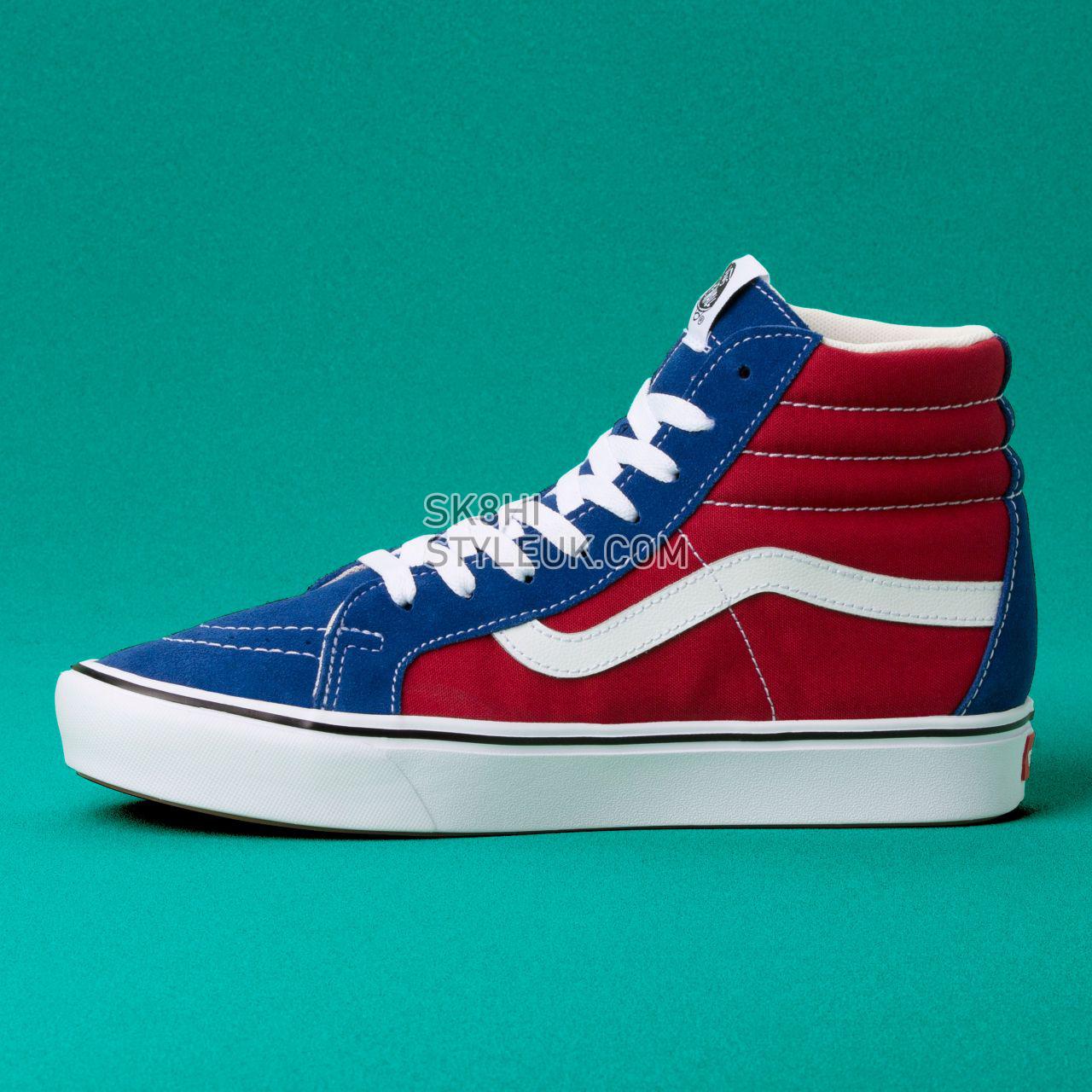 Vans Two-tone Comfycush Sk8-Hi Reissue Classic Mens Womens - (Two-Tone) True Blue/Chili pepper VN0A3WMCVX5 Shoes