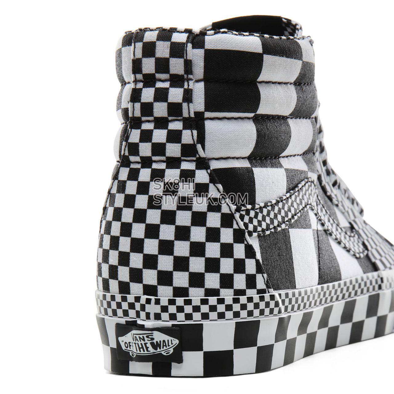 Vans All Over Checkerboard Sk8-Hi Classic Mens Womens - (All Over Checkerboard) Black/True White VN0A4BV6V8U Shoes